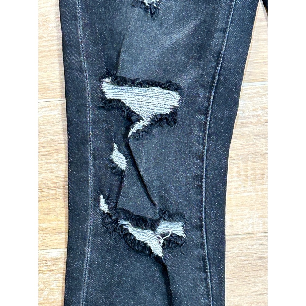 BLANKNYC The Madison Crop Distressed Blue Wash High‎ Rise Jeans - Size 24 - Picture 7 of 10